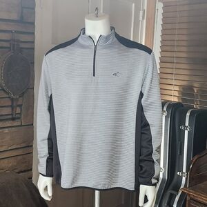 Gregg Norman Attack Life Long Sleeve Pullover 1/4 Zip Silver Black Mens 2XL